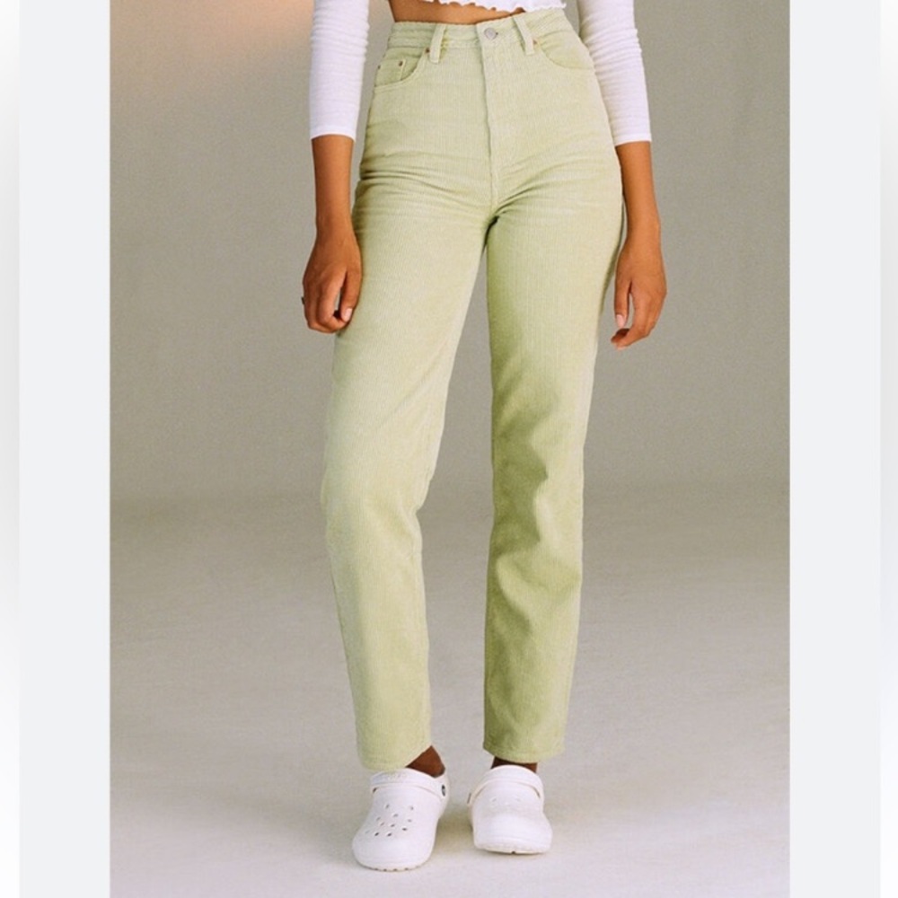 Pacsun corduroy 90s Boyfriend pants high waisted size 24 lime green